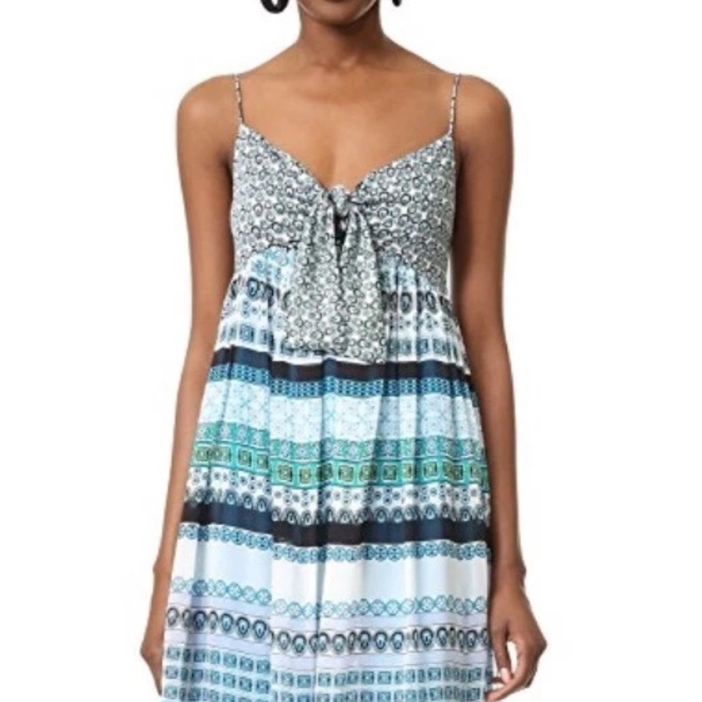 Diane Von Furstenberg Black and Blue Geometric Dress